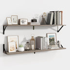 Axeman 40 Inch Floating Shelves | 8 Inch Deep Grey Wall Shelves Set of 2 | 39.4" W x 8" D Rustic Grey Wood Shelves for Bathro