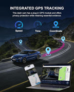 Dash Cam Front and Rear, 4-Channel 360° Coverage Car Dash Camera with STARVIS 2 Night Vision, GPS, 5.8GHz WiFi, 24H Parking M