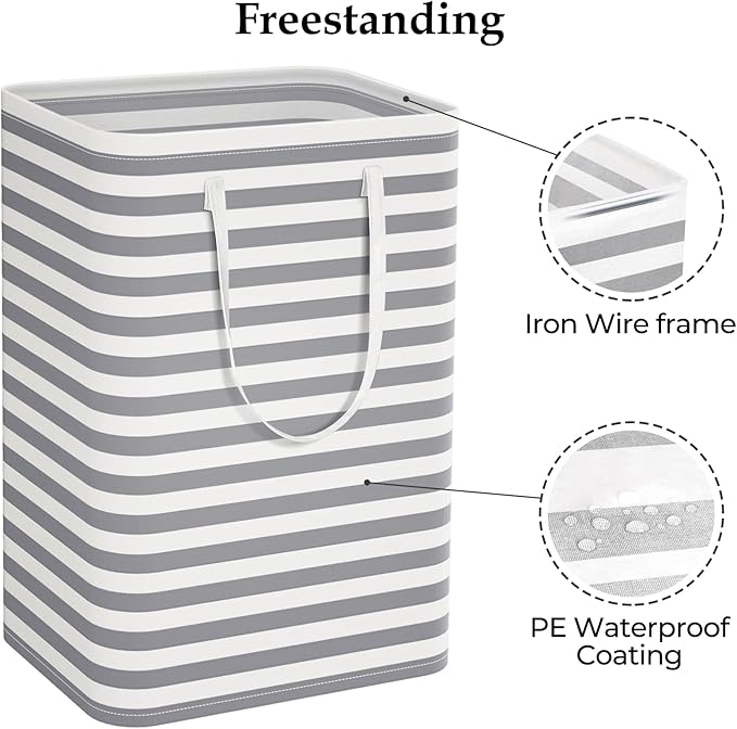 StorageRight Laundry Basket Hamper Large Collapsible Laundry Hamper with Easy Carry Handles，Freestanding Clothes Hampers for 