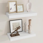 Dreamland 16 Inch Long Floating Shelves in White,6.7 Inch Deep Floating Shelf for Wall,Large Display & Storage Shelf, Wall Sh