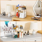 Yieach Clear Acrylic Bathroom Counter Organizers and Storage Tray, 2 Tier Makeup,Perfume,Skincare Organizer Shelf & Vanity St