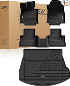 3W Floor Mats & Cargo Liner Fit Lexus NX/ NX250/ NX350 2022-2025 2026 (Not Fit for NX350h/ NX450h+), TPE All Weather Custom Fit Floor Liner for Lexus NX, 1st & 2nd Row Full Set Car Mats, Black