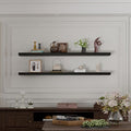 IEO Long Wooden Floating Shelves for Room Wall, Natural Wood Floating Shelves Wall Mounted Kitchen Shelf for Living Room, Bed
