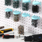 Unittype 20 Set Pegboard Organizer Accessories Peg Boards Jars with Lids Plastic Pegboards Bins Storage Containers Clear Peg 