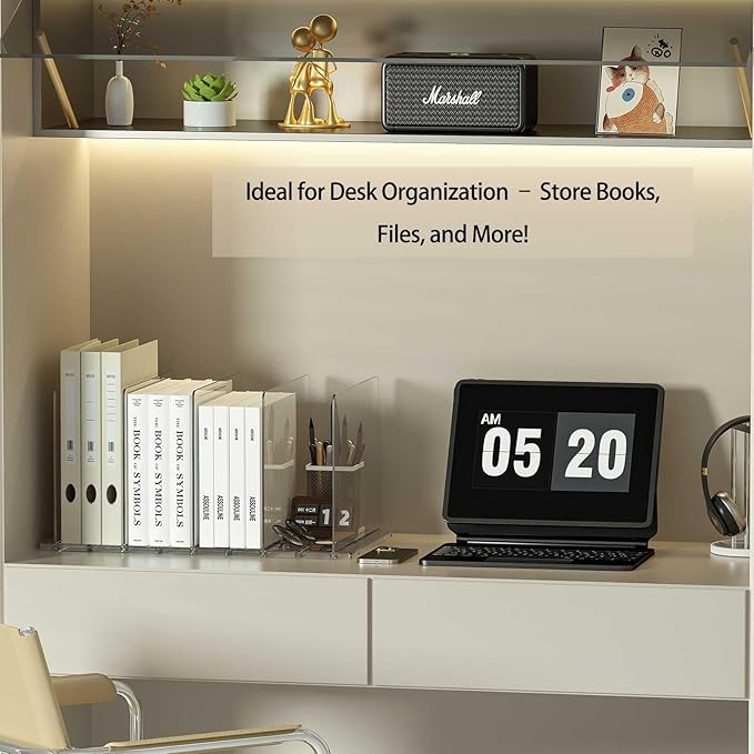 Purse Organizer for Closet - 2 Pack Acrylic Clear Shelf Dividers, Adjustable Bag Handbag Book Storage Organizer for Bedroom O