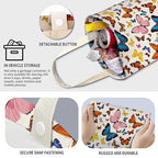 Cute Car Trash Can, Hanging Canvas Car Back Seat Organizer and Storage Bag, Funny Car Trash Bag For Travelling, Outdoor Cute Colorful Butterfly