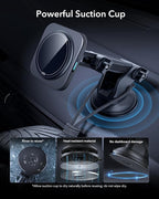 ESR for 15W MagSafe Car Mount Charger, for MagSafe Car Charger, Suction Cup Magnetic Wireless Car Charging, Dashboard Car Phone Mount for iPhone 17/16/15/14/13/12, S25, Pixel 10, Fast Charging