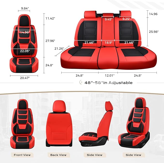 Coverado Car Seat Covers, Front Covers for Cars, Car Seat Cover Front Seats, Automotive Seat Cover, Waterproof, Leather Car S