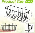 10 PCS Hanging Wire Baskets for Organizing - Hanging Metal Basket Storage with Wall Grid Panel, Rust-Resistant Iron for Kitch