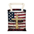 Hanging Car Garbage Bag, Cute Car Trash Can Bag, Automotive Accessories for Women Men American Flag Cross Print