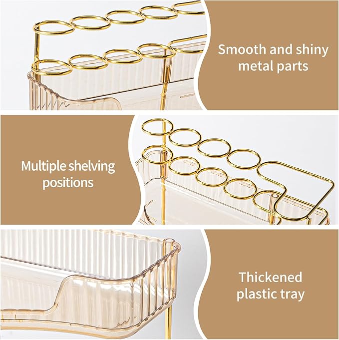 shuang qing Upgraded 2-Tier Corner Bathroom Countertop Organizer – Spacious Storage for Makeup, Skincare & Perfumes, Built-in