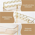 shuang qing Upgraded 2-Tier Corner Bathroom Countertop Organizer – Spacious Storage for Makeup, Skincare & Perfumes, Built-in