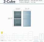 Homes: Inside + Out Apexa 2-Cube Storage Organizer Shelves, Stackable Wood Bookcase Fits Cubby Bins for Organization, Dorm Te
