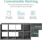 Best Choice Products 8-Cube Storage Organizer, 13.5in Shelf Opening, Bookcase, Display Shelf, Customizable w/ 2 Removable Bac