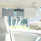 TFY Car Sun Visor Extender and Organizer, Universal Sunshade Anti-Glare, Vehicle Storage Holder for Sunglasses, Pens and Cards, Multi-Pocket Auto Interior Accessories - 1 Piece (Gray)