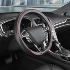 SEG Direct Steering Wheel Cover 14.5-15 inch (37-39 cm) Medium Size, Microfiber Leather, Non-Slip Comfortable Grip, Fits Cars