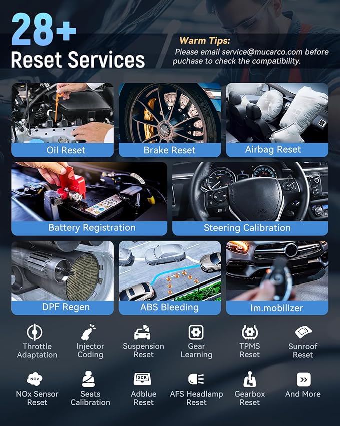 MUCAR CDE900 Elite OBD2 Scanner with 28 Reset Service, Oil/SAS/EPB/BMS/ABS Bleeding, Engine Transmission ABS SRS Car