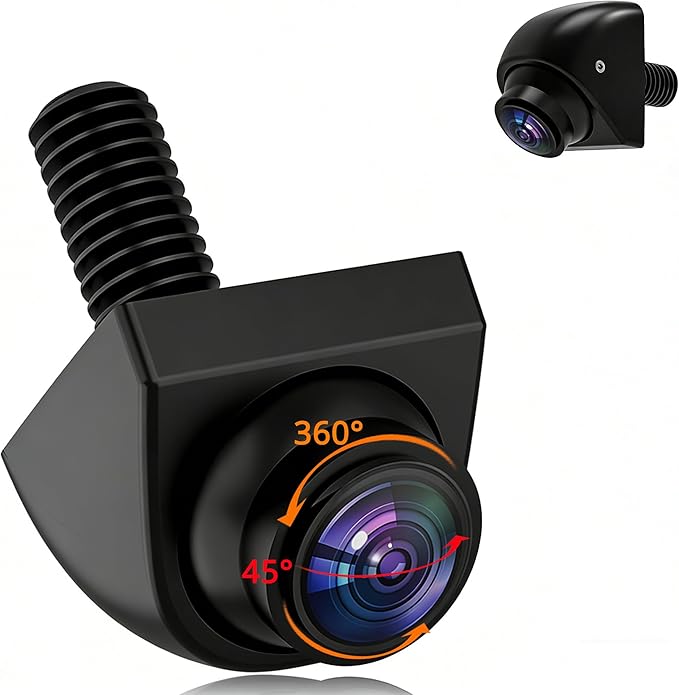 AHD 1080P Universal Backup Camera - 360° Rotatable Lens & Parking Sensor,IP69K Waterproof with Night Vision & 170° Wide View 