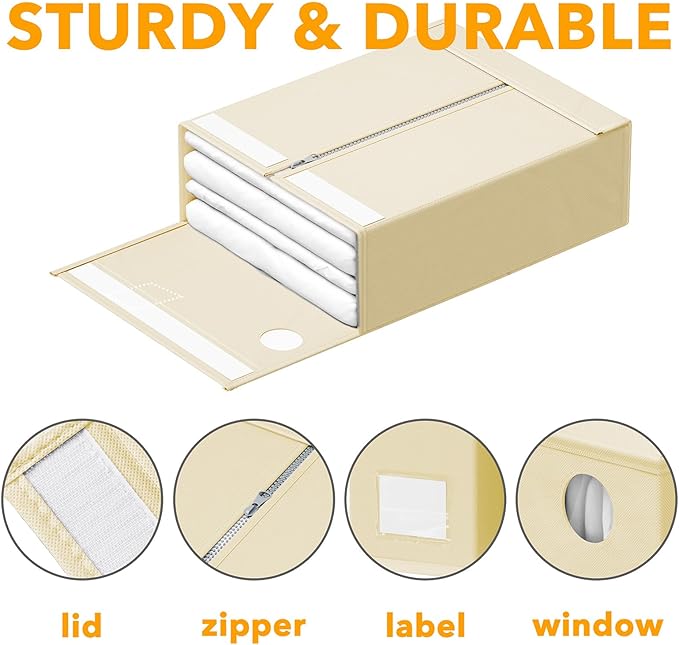 SpaceAid 9 Pack Bed Sheet Organizers and Storage, Foldable Sheet Organizer with Window for Linen Closet, Set Folder Keeper fo