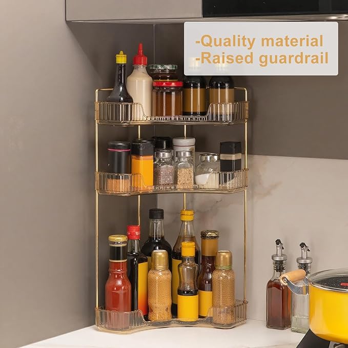INVSSENE Corner Bathroom Countertop Organizer, Vanity Organizer Trays for Counter, Makeup Organizers, Perfume Tray, Skincare 