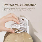 Hat Organizer for Wall, 2 Pack Adhesive Hat Rack for Baseball Caps, No Drilling or Wall Mount Cap Holder with Hooks, Over the