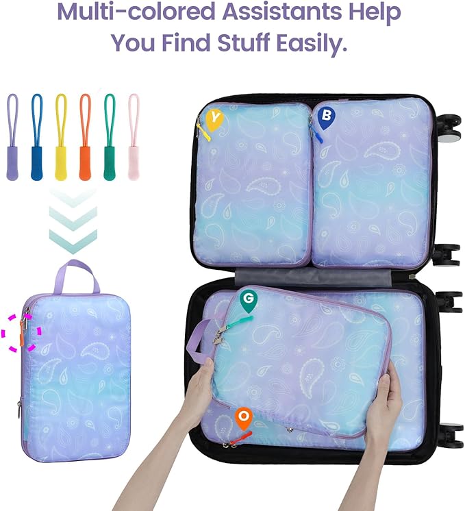 Cambond Compression Packing Cubes for Travel - Lightweight Expandable Travel Bags Luggage Organizers Travel Essentials Compre