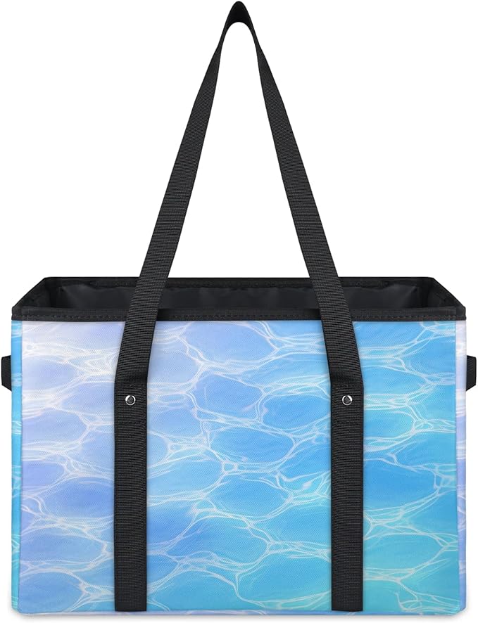 Reusable Grocery Bags Heavy Duty Shopping Bags Foldable Large Tote Bags with Long Handles & Hard Bottom