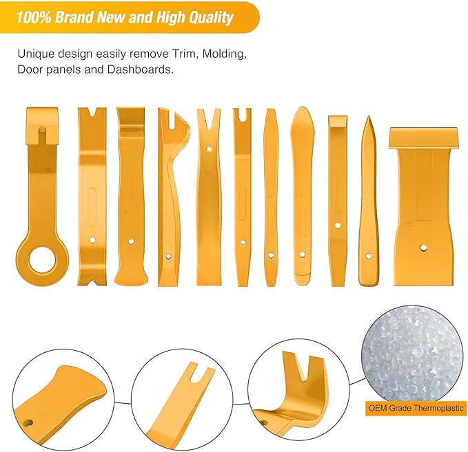 GOOACC 40Pcs Trim Removal Tool,Auto Terminal Removal Key Tool,Auto Clip Pliers Stereo Removal Tools,Car Upholstery Repair Rem