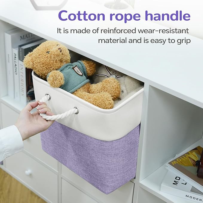 12 x 12 Inch Cube Storage Bins, 4 Pack Fabric Storage Basket with Handles, Foldable Boxes Organizer for Shelf Baskets for Hom