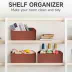 3-Pack Shelf Baskets for Organizing, Closet Organizer Bins, Small Woven Baskets, Rope Toy Basket, Storage Basket for Shelves,