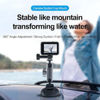 TELESIN Aluminum Camera Suction Cup Car Mount with Phone Holder, Outside Inside Windshield Window Dashboard Accessories for GoPro 13 12 11 10 9 8 7 6 5 Insta360 X3 X4 X5 DJI Action 3 4 5pro Pocket 3