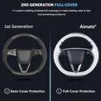 Steering Wheel Cover for Tesla Model 3 Highland(2024-Present)/ Model Y Juniper(2025-Present),Anti-Slip,Comfortable Grip,Breathable,Customized for Tesla Model 3/Y Accessories,Bright White