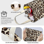 Cute Car Trash Can, Hanging Canvas Car Back Seat Organizer and Storage Bag, Funny Car Trash Bag For Travelling, Outdoor Classic Leopard Print