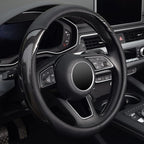 KAFEEK Carbon Fiber Steering Wheel Cover, Universal 15 inch, Anti-Slip, Odorless,Black