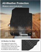 KIWI MASTER Floor Mats for 2009-2018 Dodge Ram 1500/2500/3500 Crew Cab, 2019-2024 Ram 1500 Classic Crew Cab, All Weather Car Mats, Custom Fit TPE Floor Liners, Front & Rear 2 Row, Black