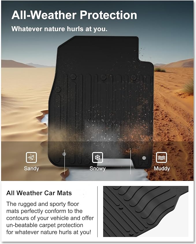 KIWI MASTER Floor Mats for 2009-2018 Dodge Ram 1500/2500/3500 Crew Cab, 2019-2024 Ram 1500 Classic Crew Cab, All Weather Car Mats, Custom Fit TPE Floor Liners, Front & Rear 2 Row, Black