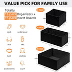 Criusia Closet Drawer Organizer Clothes, 15 Pack Dresser Organizer for Baby Clothes, Fabric Drawer Dividers for Nursery Bedro