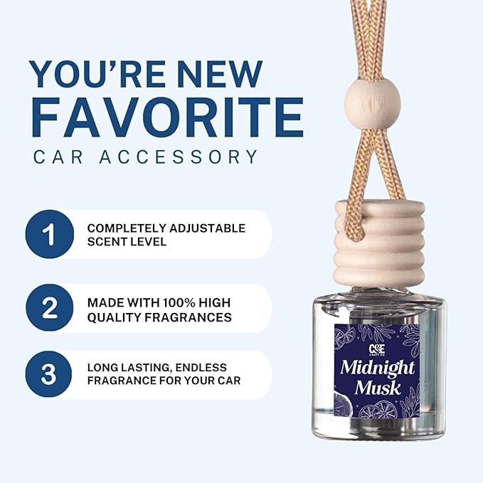 CANDECraftCo Car Air Hanging Fragrance Oil, Car Auto Freshener for Essential Oils, Scents Fragrance Aromatherapy Automobile D