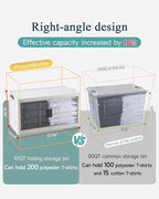 OlarHike 97QT Stackable Storage Bins with Lids - Folding Storage Box with Doors and Wheels, Collapsible Plastic Storage Drawe