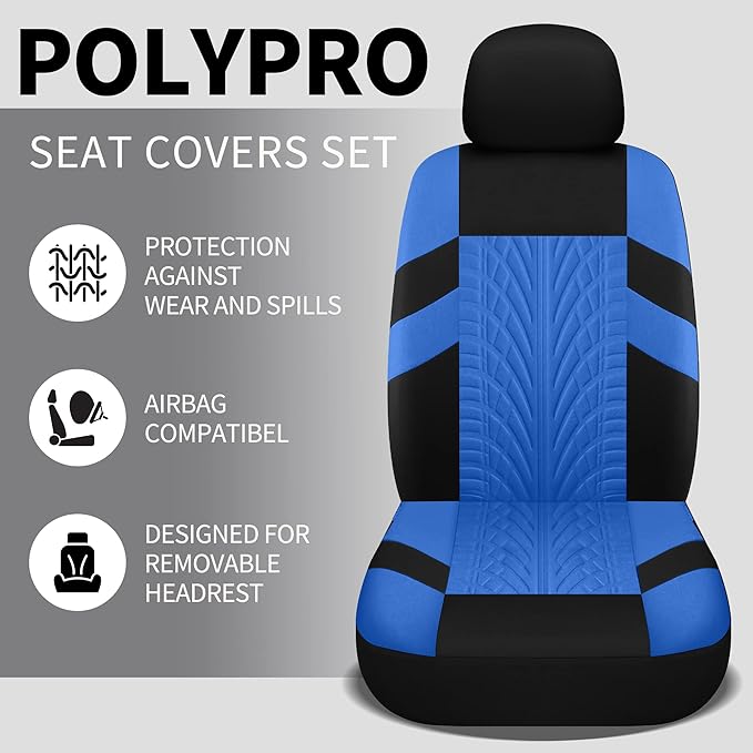 Pariitadin Car Seat Covers Full Set, Washable and Breathable Premium Cloth Automotive Vehicle Seat Cover for Car Interior, Un