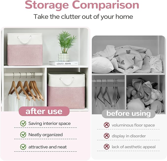 12 x 12 Inch Cube Storage Bins, 4 Pack Fabric Storage Basket with Handles, Foldable Boxes Organizer for Shelf Baskets for Hom
