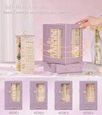 Enthralite Jewelry Box large for Dresser: Women Necklace Ring Storage Organizer with Compartments - Elegant Earring Holder Di