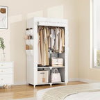 VTRIN Portable Closet Wardrobe Closet for Hanging Clothes with 4 Storage Shelves, 2 Hanging Rods and 6 Pockets, Stable and Ea