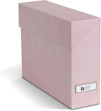 Bigso Lovisa Fiberboard Label Frame 12 File Storage Box - Paperwork Storage Box with Metal Label Holder - Durable Document Or