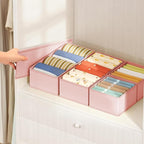 DIMJ Drawer Organizers Clothes, Set of 16 Dresser Organizer Bins, Fabric Closet Organizers and Storage, Shallow Drawer Divide