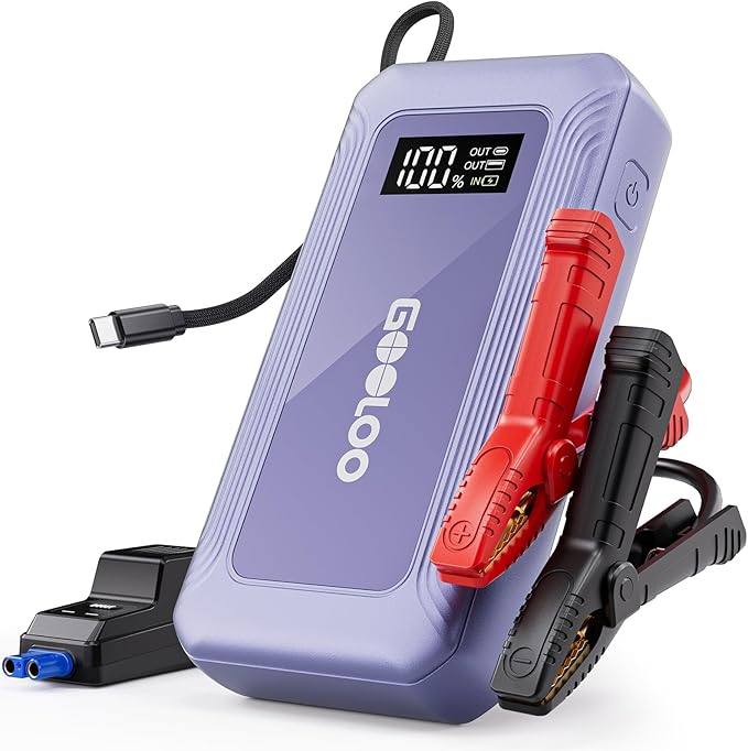 GOOLOO G7 3000A Jump Starter with Built-in Cable,Portable Power Bank for 45W Fast Charging,12V SuperSafe Lithium Jump Box,