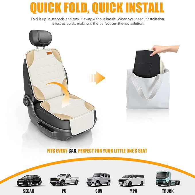 Siivton Car Seat Protector for Child Car Seats, Waterproof 600D Fabric Car Seat Cover, Non-Slip Backing, Thick Padding, Mesh 