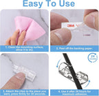 Self-Adhesive Cable Clips Black (60PCS, M), Upgraded Wire Clips for Wall, Strong Cord Organizer Cable Management Under Desk, Ethernet, Dash Cam, Outdoor Light