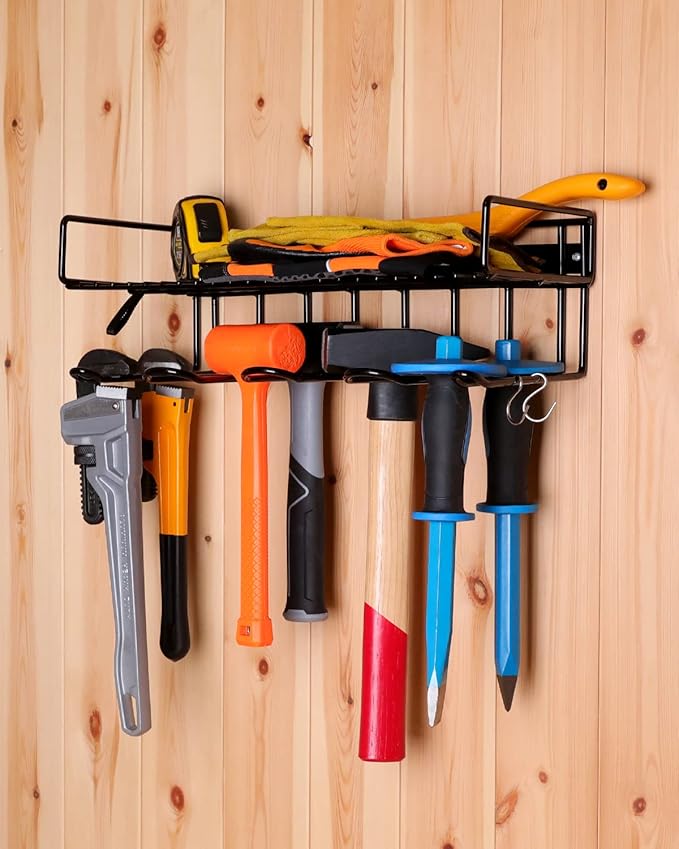 UNITEDPOWER Wall Mounted Power Tool Organizer Holder, Heavy Duty Utility Storage Rack With Shelf for Battery Powered Hand Too
