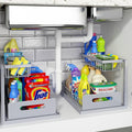 REALINN Under Sink Organizer, Pull Out Cabinet Organizer 2 Tier Slide Out Sink Shelf Cabinet Storage Shelves, Storage for Kit